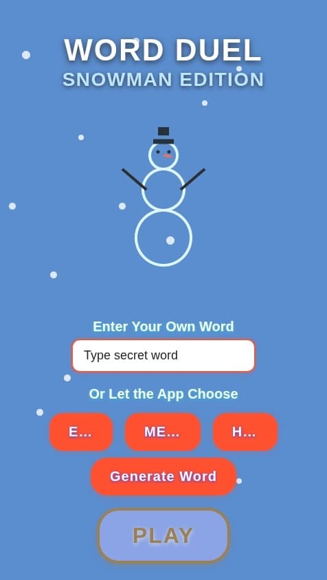 Word Duel Snowman edition 