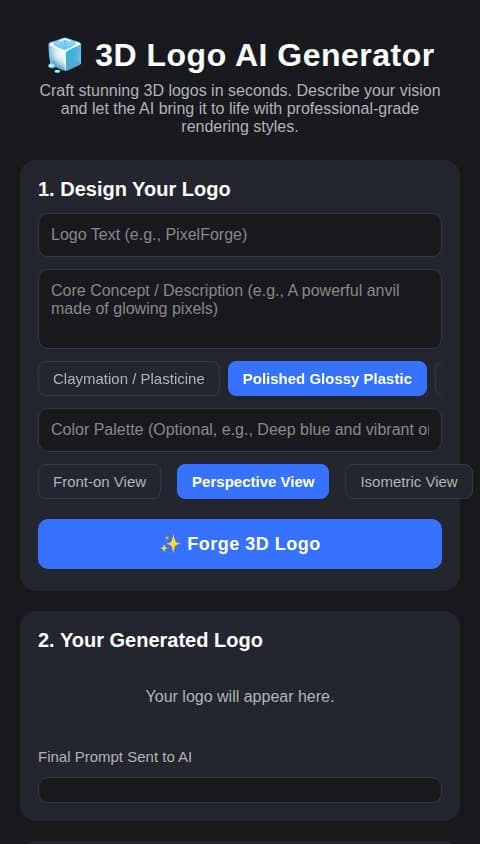 3D Logo AI Generator (W.I.P)