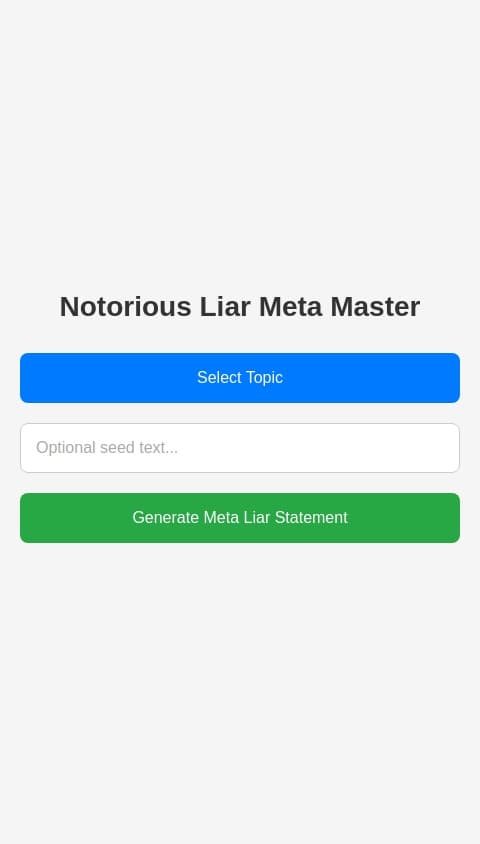 A generator on random topic as notorious liar to gain control over Meta Information for gaining own good. ￼