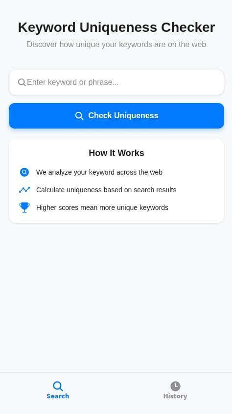 Keyword Uniqueness Gauge