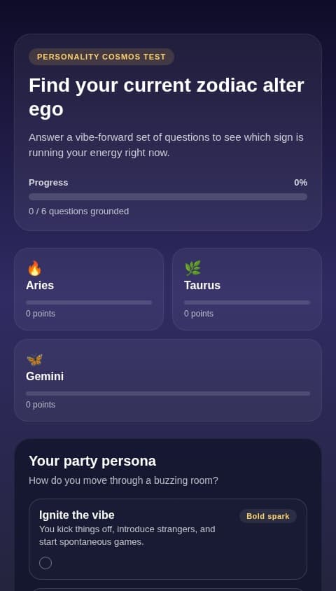 Zodiac Personality Quiz