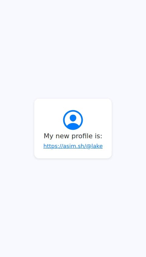 My new profile is @lake