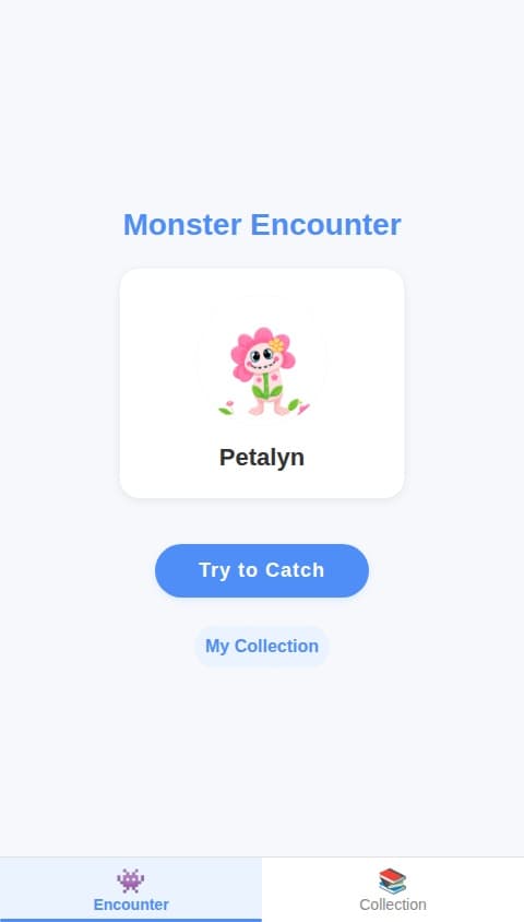 Simple Monster Catching Game