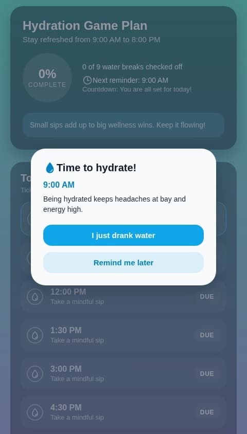Hydration Timer