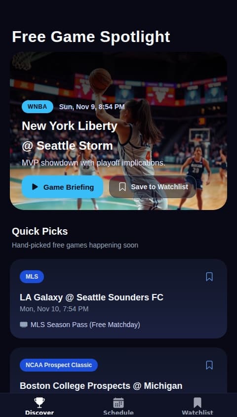 Watch Free Games