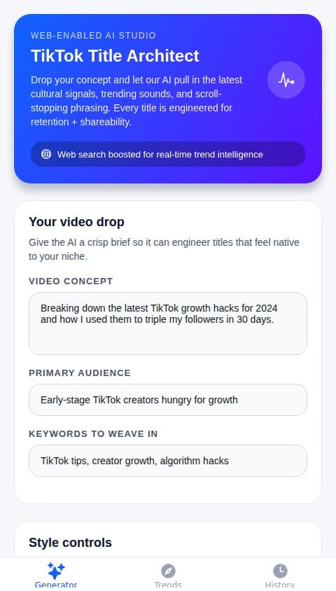 TikTok Title AI