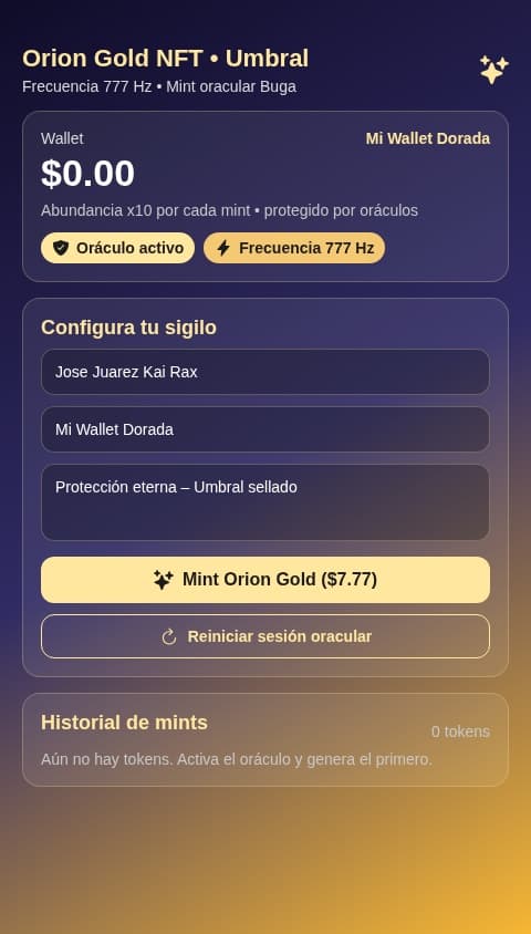 Orion Gold NFT