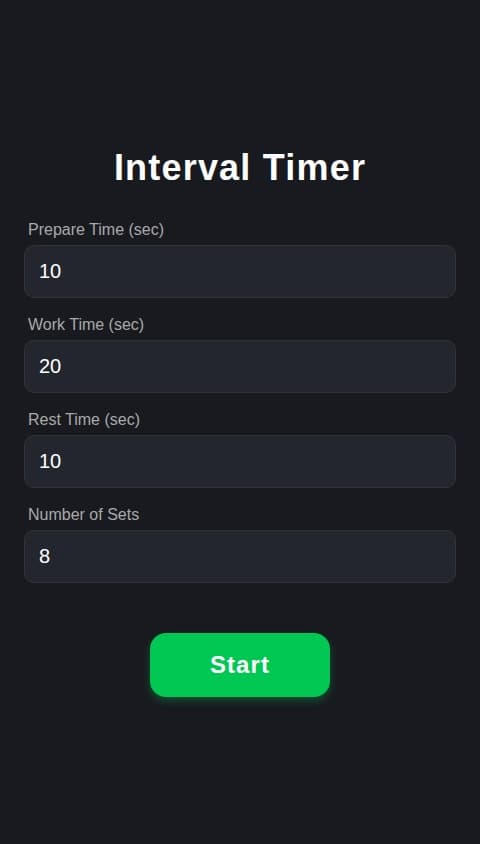 Training timer intervals
