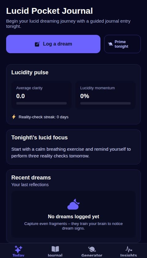Lucid Dream Journal