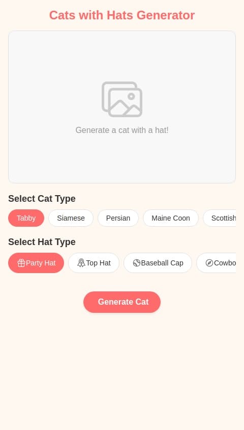 Cats with hats generator 