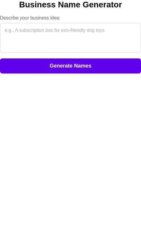 Business name generator with ai
