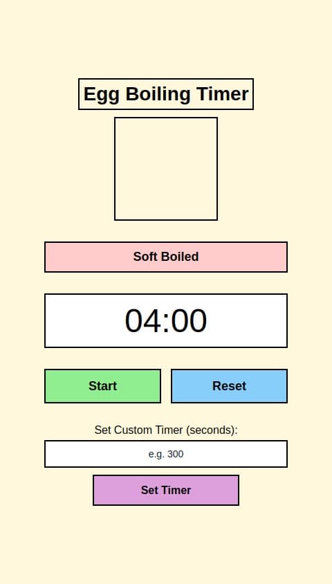 Create an app for eggs boiling timer with cute and pixelated design with each egg looking pic