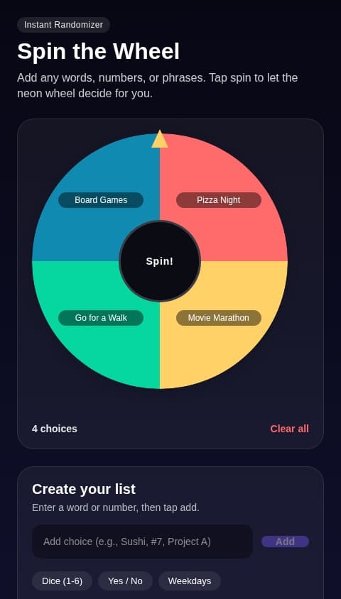 Spin The Wheel
