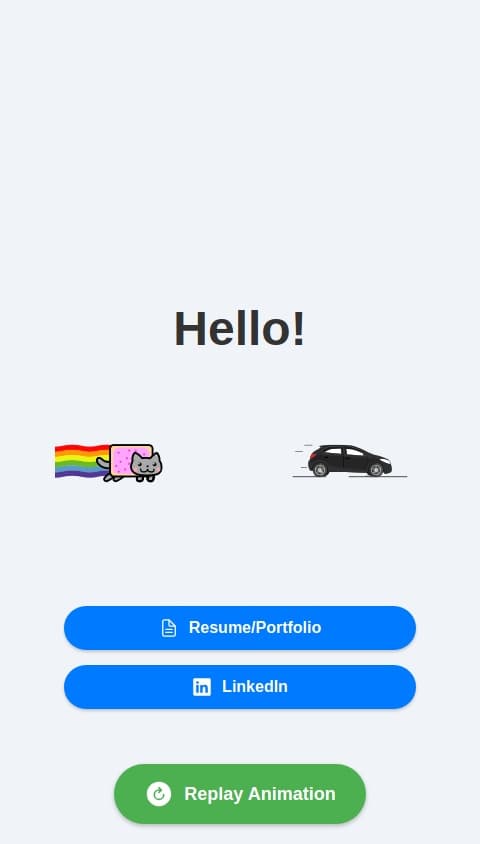 Build me a hello with confetti and a marching band and a plant growing when opened. Allow replay. Post links to my resume, portfolio, and LinkedIn 

https://angiephungho.framer.website/

https://www.linkedin.com/in/angie-ho-096274236

