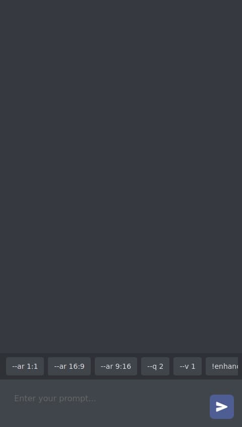 Create me A midjourney clone from the web app with same ui etc, add also an AI prompt enhancer, make it all inside a chat interface, the user can type like —ar 16:9 to get that aspect ratio etc