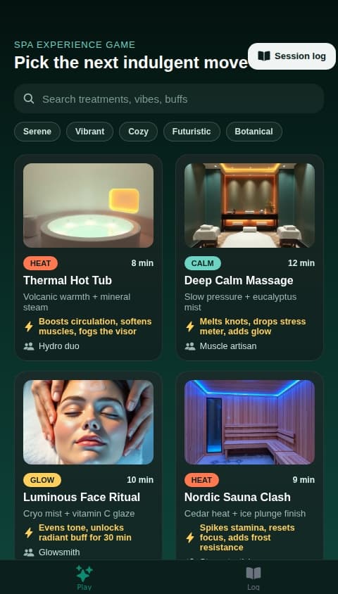 Spa experience game 