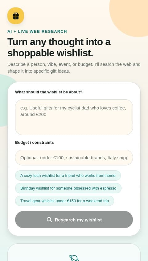Prompt to Wishlist