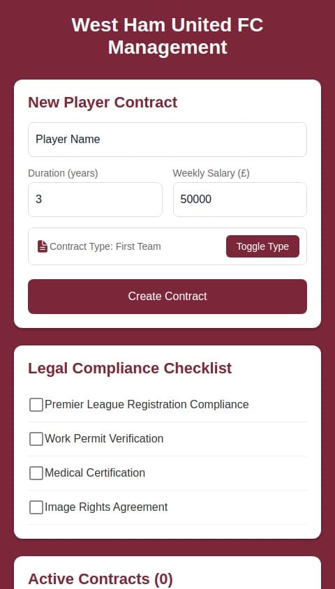 Be the next manager for West Ham united  

Legal documents 