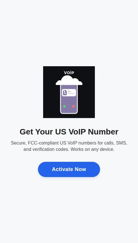 This service provides a legitimate United States-based VoIP mobile number capable of both inbound and outbound calling and SMS/MMS messaging. The number is assigned through a registered VoIP carrier compliant with FCC and CNAM regulations, supporting E911 and number portability. The VoIP number integrates with mobile SIM devices using data or Wi-Fi via compatible VoIP apps (e.g., TextNow, Google Voice, or MySudo). It functions independently of the physical SIM number but allows full mobile experience through SIP protocol or custom API gateway. The number can receive verification codes (OTP), business calls, and peer-to-peer texts, and is suitable for personal or professional use. It is provisioned via a U.S. IP address and requires identity verification for activation, ensuring compliance with U.S. telecom standards. Compatible with iOS, Android, and desktop clients.
